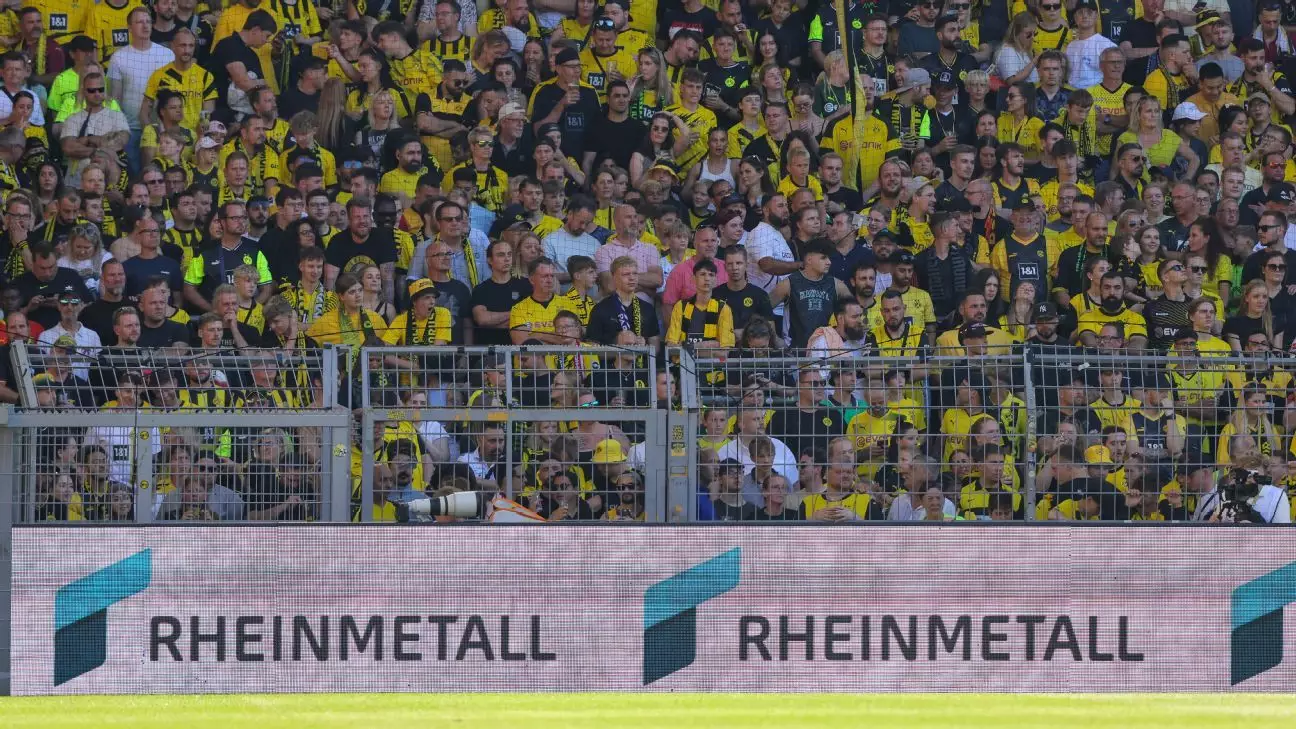 Protest Borussie Dortmund proti sponzorstvu s Rheinmetall